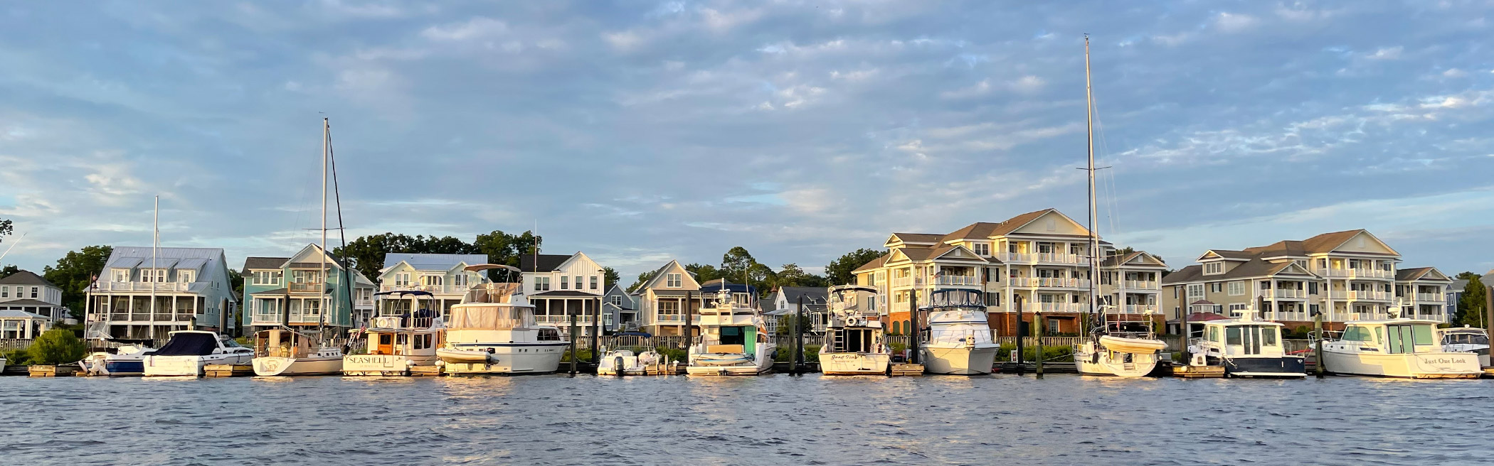waterfront with boats - in-water slips